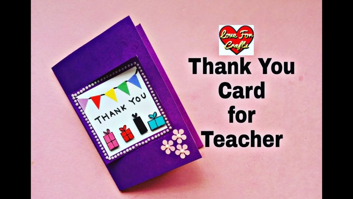 free thank you card for teacher  easy handmade greeting card  diy gift idea thank you card for the teacher pdf