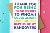 free thank you for being my co worker leaving greetings card thank you card for coworker picture