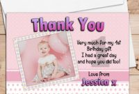 printable 10 personalised girls birthday party photo thank you cards n2  any age thank you card for birthday party idea