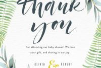 printable floral thank you  digital printing  baby shower thank you thank you for coming card picture