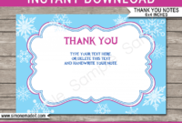 printable frozen party thank you cards template thank you card for coming to my birthday party design