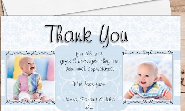 sample of 10 personalised birth  christening  baptism thank you photo cards n208 thank you card for baptism pdf