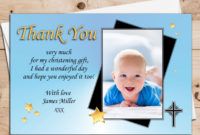 sample of 10 personalised boys gold star christening baptism thank you photo cards n28 thank you card for baptism doc