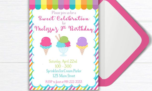 sample of ice cream thank you card ice cream birthday party thank you ice cream  party thank you card sweet celebration thank you card printable thank you card for birthday party design