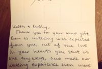 sample of rgiii sent fan a wedding gift thankyou note wedding gift thank you card idea