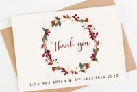 winter floral wedding thank you card thank you for coming card picture