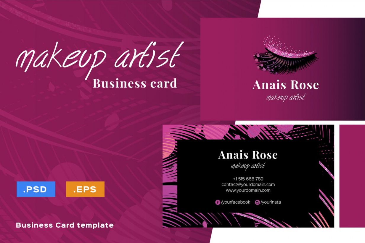 15 beautiful makeup artist business card templates makeup artist business card template pdf