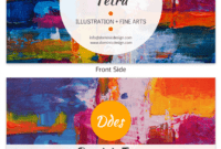 colorful painter business card template painter artist business card excel