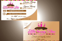 editable modern personable bakery business card design for little cake decorating business card templates