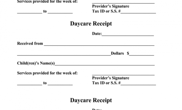 free daycare form  fill online printable fillable blank receipt for child care services template