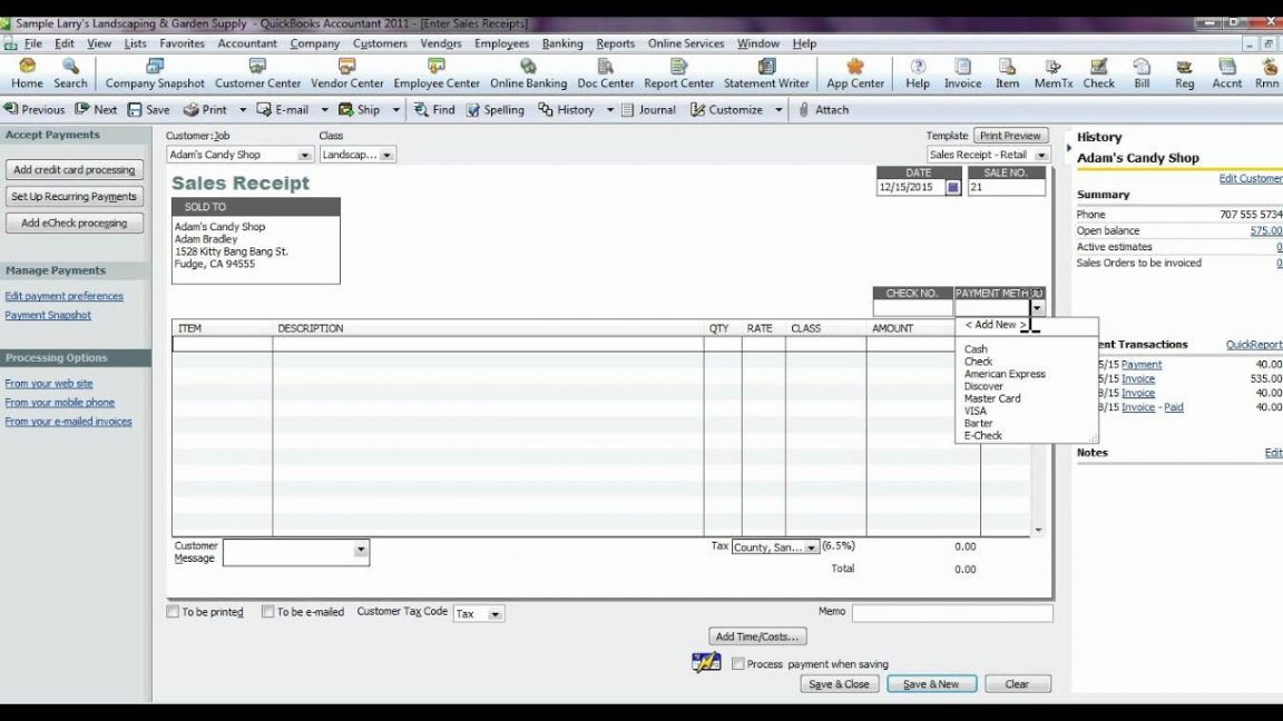 printable create sales receipts in quickbooks quickbooks sales receipt template doc