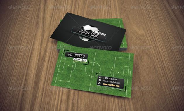 business card soccer  giant design soccer coach business card