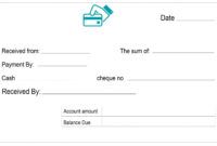 editable free printable blank payment cash receipt template pdf receipt for cash payment template