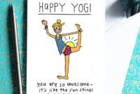 editable &amp;#039;happy yogi&amp;#039; greeting card thank you card for yoga teacher gallery