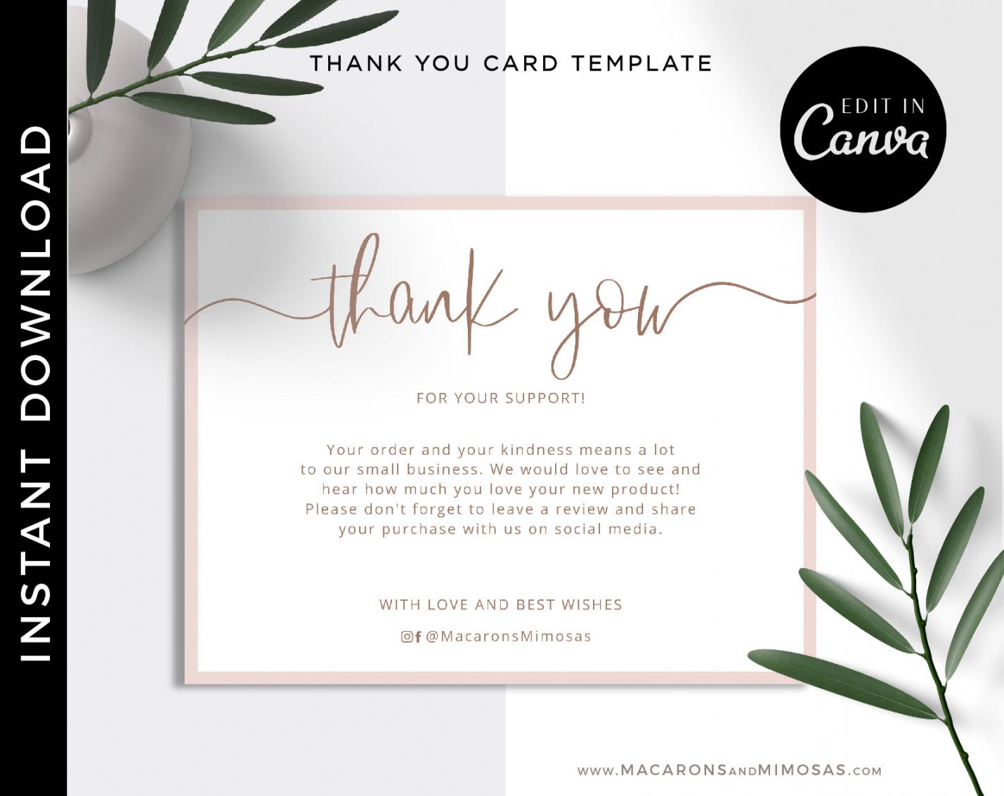 editable kaylin  thank you cards thank you for shopping with us card