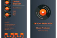 editable orange producer music business card template music producer business card samples