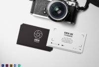 editable photographer lens business card template in psd word camera lens business card