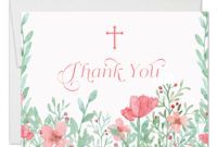 free baby girl christening delicate pink floral thank you cards with envelopes   pack of 50  blank baptism gifts gracias thank you notecards religious christian thank you card picture