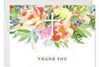 free beautiful religious baptism thank you cards with envelopes  pack of 25   flowers simple cross christening dedication thank you gracias notecards baptism thank you photo card design