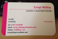 free business cards  miss terryl withey freelance journalist business card samples