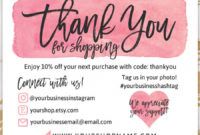 free custom small business thank you card  thank you for thank you for shopping with us card