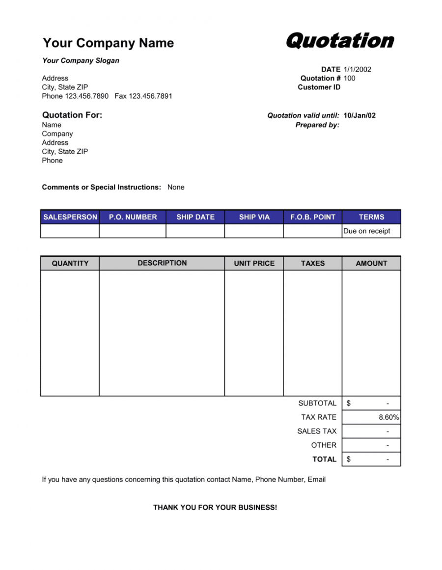 free price quotation template  by businessinabox™ company quotation template word
