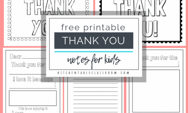 free printable thank you cards for kids  the kitchen table classroom thank you card template for kids design