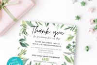 free printable “thank you for purchase” card thank you for purchasing card doc