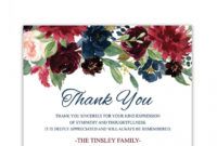 free sympathy thank you note for funeral guests floral flat thank you for your sympathy and condolences card pdf