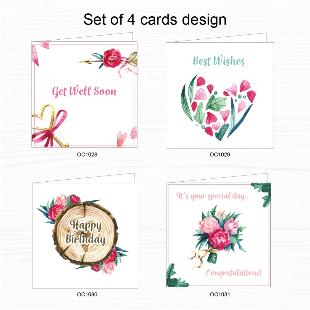 printable paperprint speical occasion greeting cards set flower with thank you get  well soon congratulation best wishes cards set of 4 thank you for get well card image