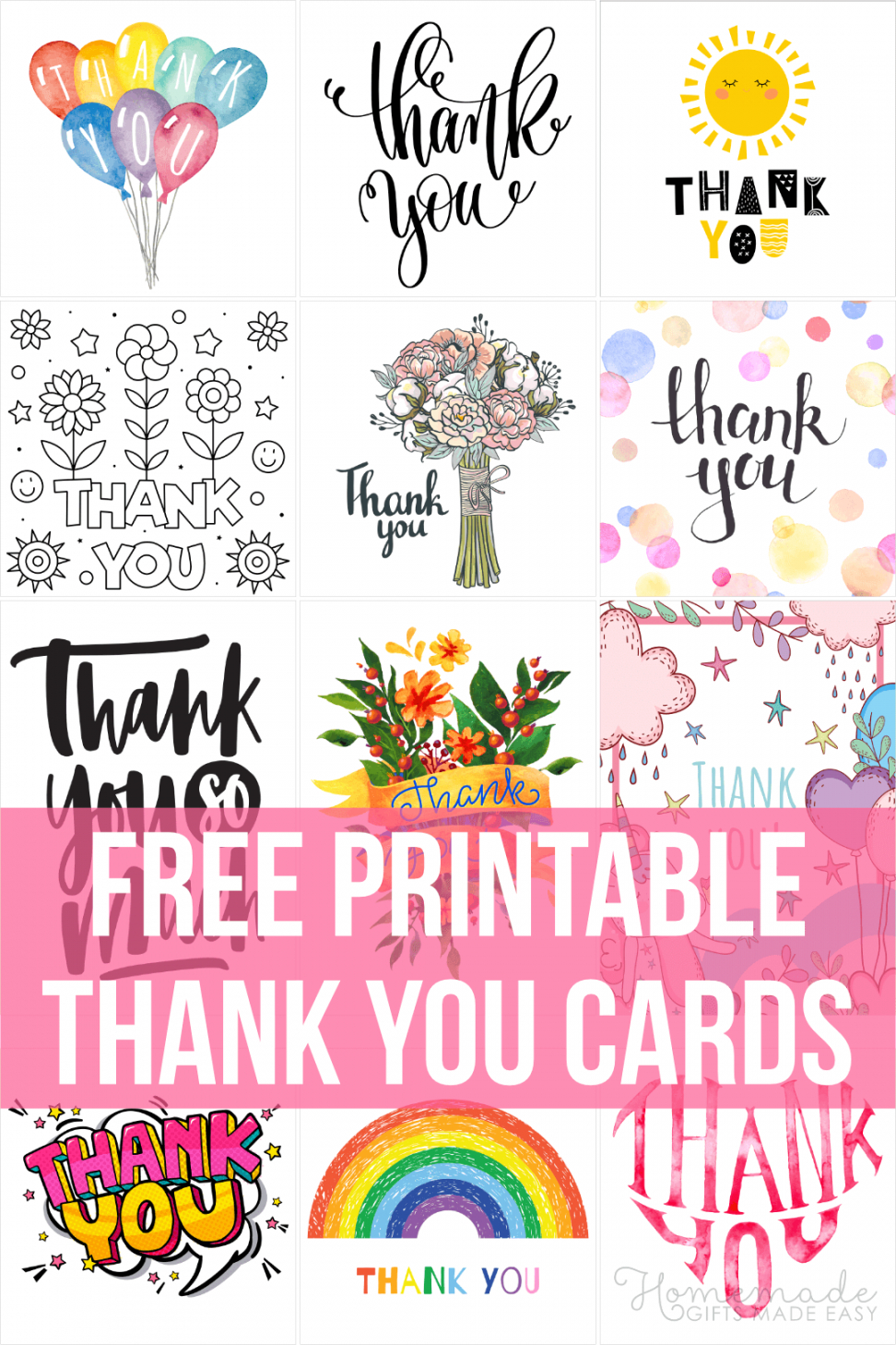 48 free printable thank you cards  stylish high quality designs thank you card for printing pdf