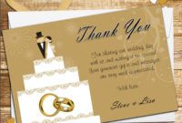 free 10 personalised cake topper wedding thank you cards n178 thank you card for wedding invitation idea