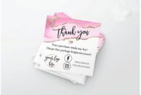 free custom modern packaging insert card mini pink gold thank you for your order  small business insert card social media card small thank you card image