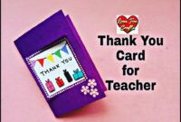 free thank you card for teacher  easy handmade greeting card  diy gift idea teacher appreciation thank you card pdf