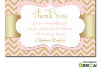 pink gold chevron bridal shower thank you card thank you card for bridal shower idea