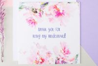 sample of thank you bridesmaid  thank you for being my bridesmaid  floral  bridesmaid card  bridesmaid thank you card  bridesmaid gift thank you for being my bridesmaid card picture