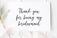 sample of thank you for being my bridesmaid card thank you for being my bridesmaid card doc