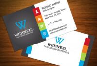 Costum Colorful Business Card Template Excel Sample