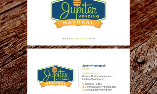 Costum Vending Machine Business Card Designs  Example