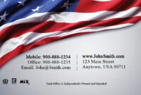 Editable Patriotic Business Card Template Doc Example