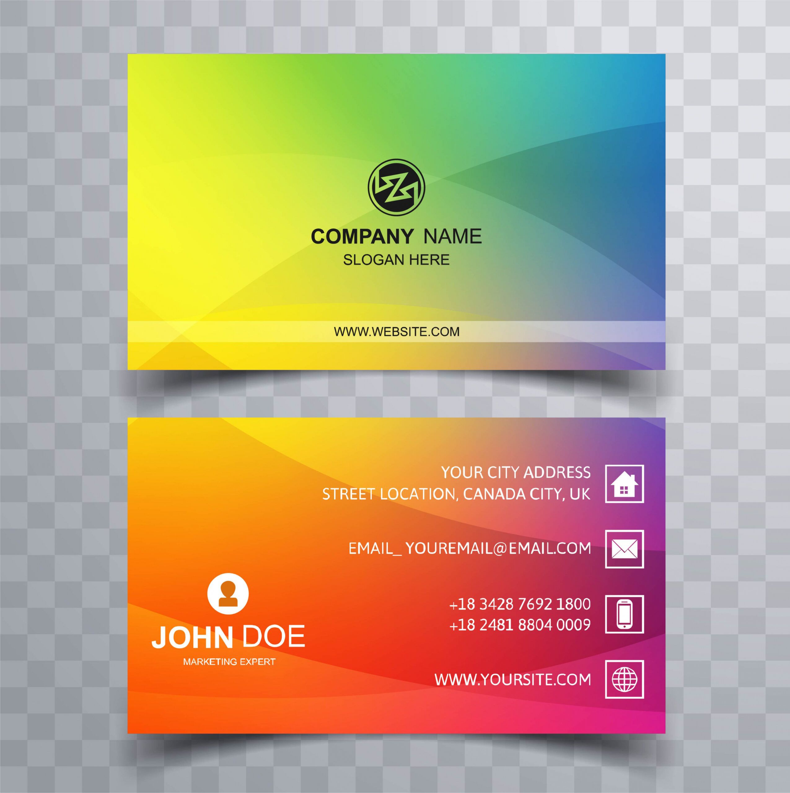Free Colorful Business Card Template  Sample