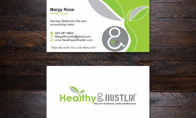 Printable Health Coach Business Card Ideas Word Example