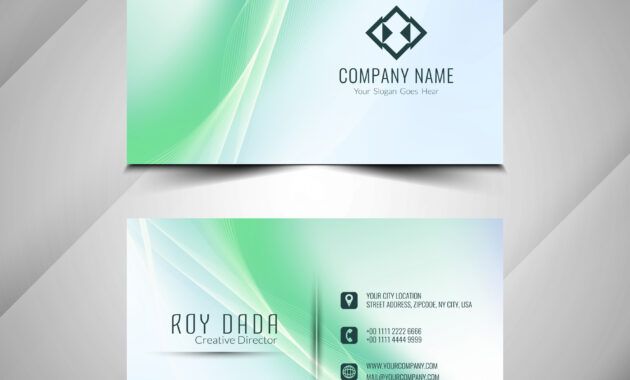 Professional Colorful Business Card Template Excel Example