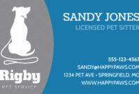 Professional Pet Sitting Business Card Templates Doc