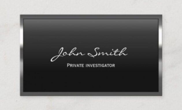 Best Private Investigator Business Card Doc