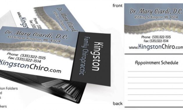 Chiropractic Business Card Ideas Word Sample