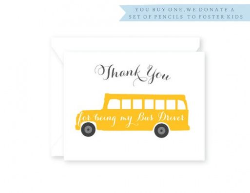 free bus driver thank you card printable