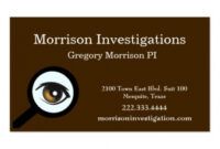 Free Private Investigator Business Card Word