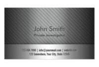 Printable Private Investigator Business Card Doc