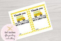 Professional Bus Driver Thank You Card Pdf